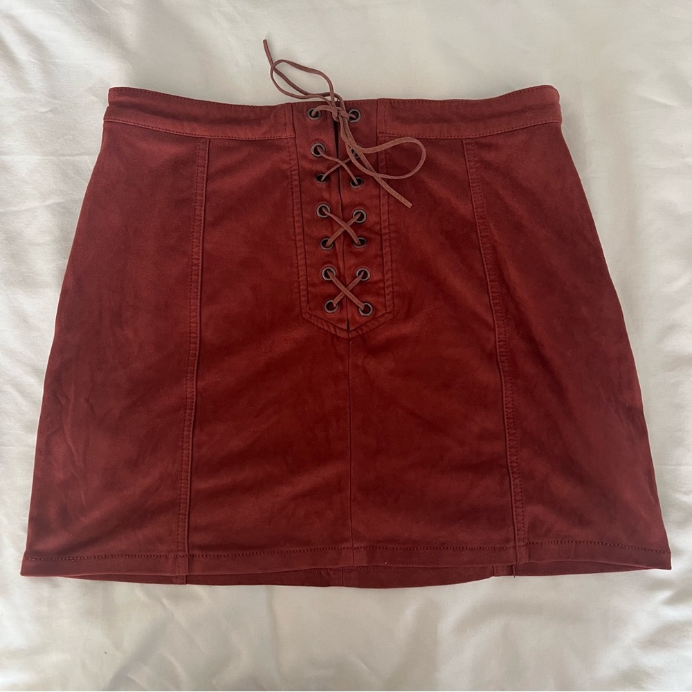 Forever 21 Suede Copper Mini Skirt